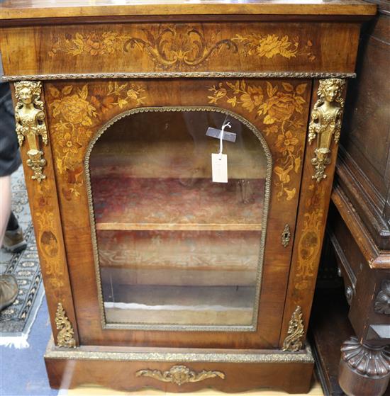 An inlaid pier cabinet, H.106cm